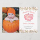 Search for pink gold pumpkin invitations Our little pumpkin