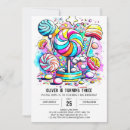 Search for rainbow candy land invitations Watercolor