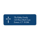 Search for navy blue cross return address labels Communion