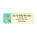 Search for surfboard return address labels Vintage