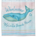 Recherche de bord mer rideaux douche Baleine bleue