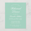 Search for mint rehearsal dinner invitations Calligraphy