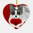 Search for grey kitten ornaments Heart