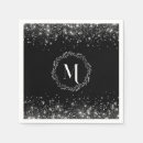 Search for black and silver napkins Glitter