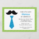 Recherche de moustache anniversaire invitations Vert
