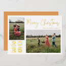 Search for gold script christmas cards Two photo