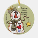 Search for primitive snowman ornaments Vintage