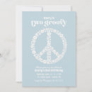 Search for peace sign birthday invitations Two groovy