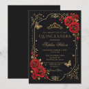 Search for red black quinceanera invitations Glitter