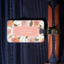 Search for floral luggage tags Green leaves