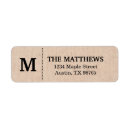 Search for rustic burlap return address labels Simple