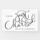 Search for bride and groom name banners Just married