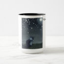 Search for black cat and the moon mugs Watercolor