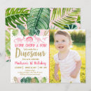 Search for tropical dinosaur invitations Girl dinosaur party