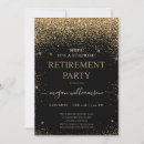 Search for black retirement party invitations Gold