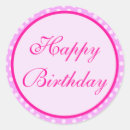 Search for polka dot happy birthday stickers Pink