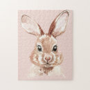 Recherche de lapin rose puzzles Aquarelle