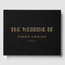 Search for art deco wedding guest books Black and gold