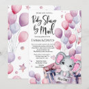 Search for by mail baby girl shower invitations Elephant