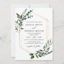 Search for greenery and gold wedding invitations Simple elegant calligraphy script