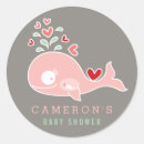 Recherche de baleine rose autocollants Mignon