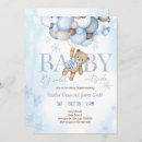 Search for balloon baby boy shower invitations Beary cute baby