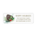 Search for rustic winter return address labels Red holly berries