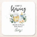 Search for baby shower coasters Baby is brewing