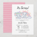 Search for watercolor elephant baby shower invitations Twins