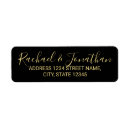 Search for black and gold wedding return address labels Script