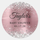 Search for pink silver baby shower stickers Glitter
