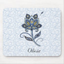 Recherche de paisley floral tapis souris Bleu