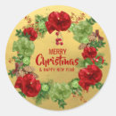 Search for merry christmas wreath stickers Gold