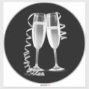 Search for new year party stickers Champagne