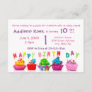 Search for pink purple cupcake birthday invitations Cute