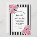 Search for pink black 60th birthday invitations Floral