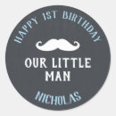 Search for little man birthday stickers Moustache