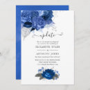 Search for royal blue flowers wedding invitations Silver