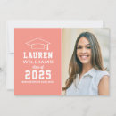 Search for coral graduation invitations Typography