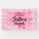 Search for leopard print birthday party banner banners Pink