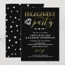 Search for black and gold engagement party invitations Minimal