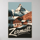 Recherche de paysage alpin posters Voyage vintage rétro