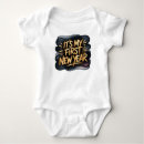 Search for new year baby bodysuits Modern typography