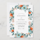 Search for teal and burnt orange wedding invitations Botanical