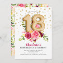 Search for floral 18th birthday invitations Eighteen