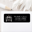 Search for skeleton wedding return address labels Black and white