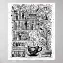 Recherche de amant de café posters Noir et blanc