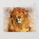 Search for male lion postcards Watercolor
