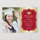 Search for red and gold graduation invitations Picture