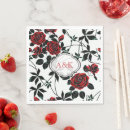 Search for red rose napkins Black